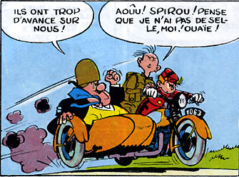 Le side-car  ©Dupuis Franquin - Les chapeaux noirs